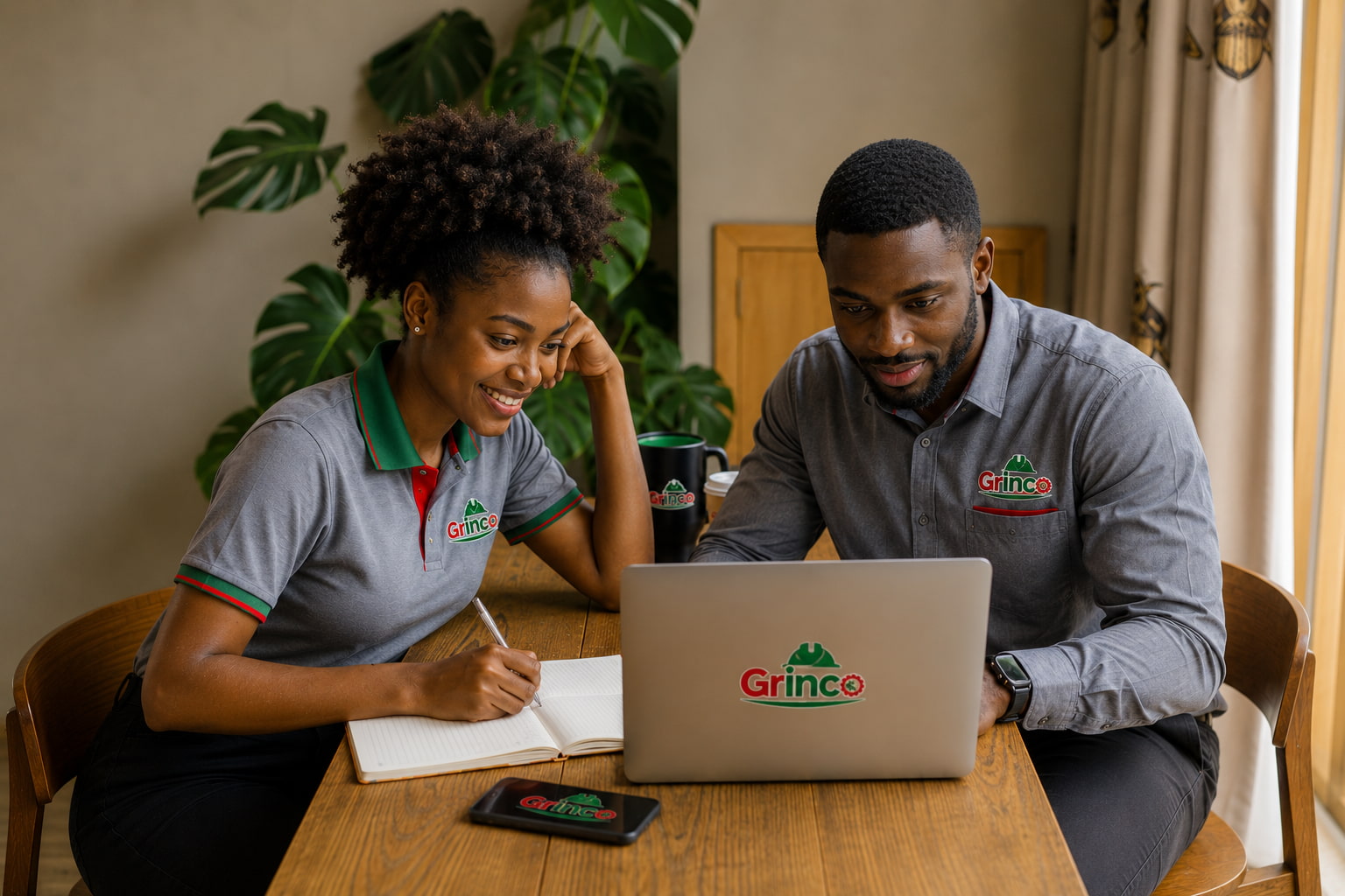 Équipe GRINCO RDC préparant un projet client